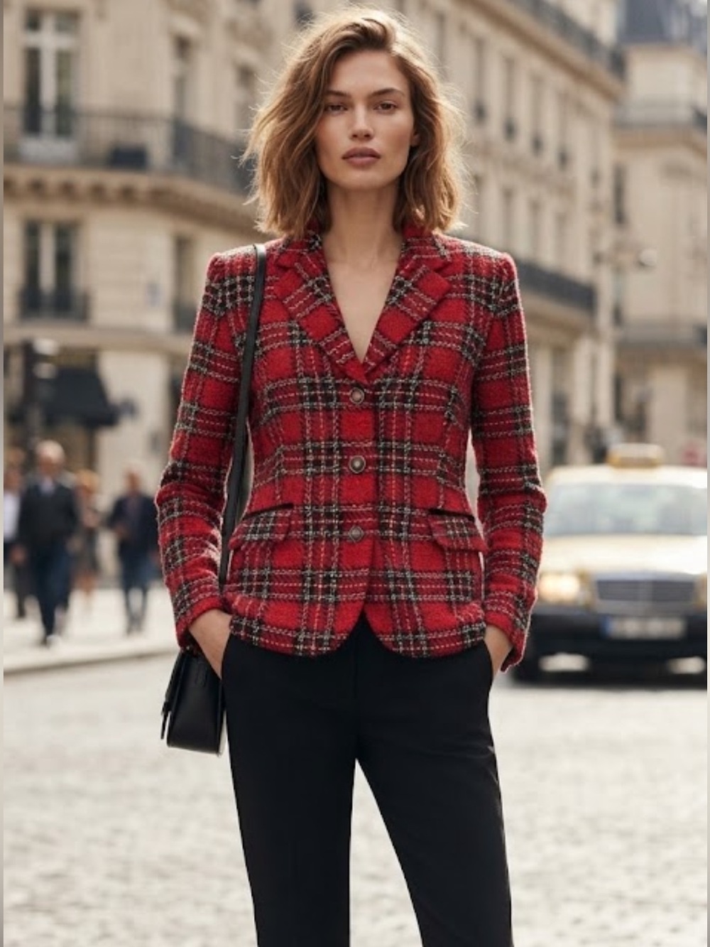 NWOT Talbots plaid woven blazer jacket